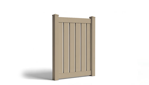 5' Tall x 4' Wide Single Swing Vinyl Gate For Vinyl Fences (AFC-C32) - Adobe