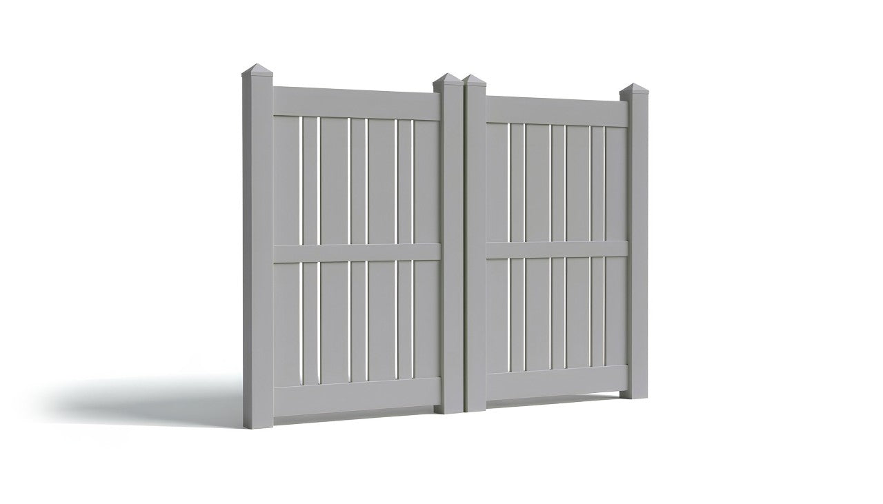 6' Tall x 8' Wide Double Drive Swing Vinyl Gate For Vinyl Fences (AFS-23)