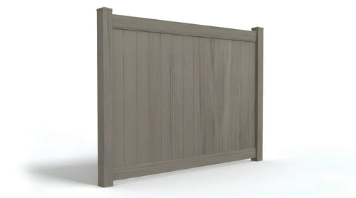 6' Tall x 8' Wide Privacy Fence Panel For Vinyl Fences (AFC-373) - Chai Gray