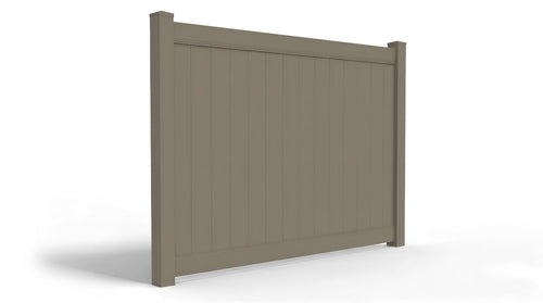 6' Tall x 8' Wide Privacy Fence Panel For Vinyl Fences (AFC-373) - Dark Gray