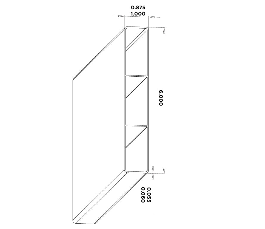 7/8" x 6" x 192" Ribbed Standard Picket For Vinyl Fences