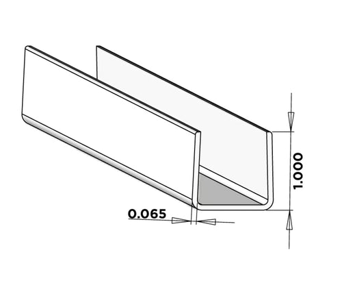 7/8" x 1" x 122" U-Channel For Vinyl Fences - BUY PER PIECE (EACH) / White