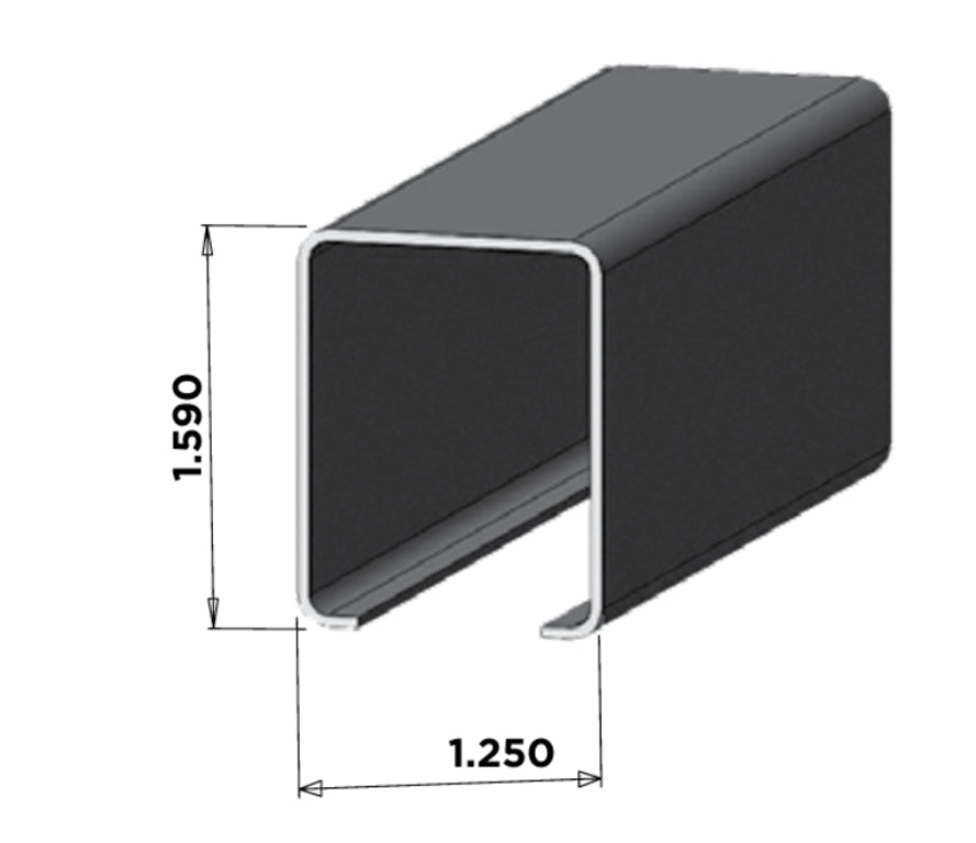 1-1/2” x 93” Steel Rail Insert 18 gauge for Vinyl Fences
