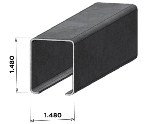 1-3/4” x 93” Steel Rail Insert 18 gauge for Vinyl Fences - BUY PER PIECE (EACH)
