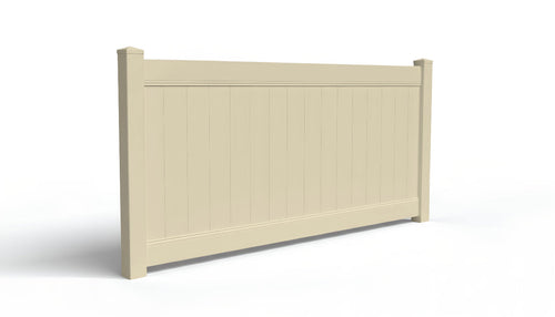 4' Tall x 8' Wide Privacy Fence Panel For Vinyl Fences (AFC-001) - Tan