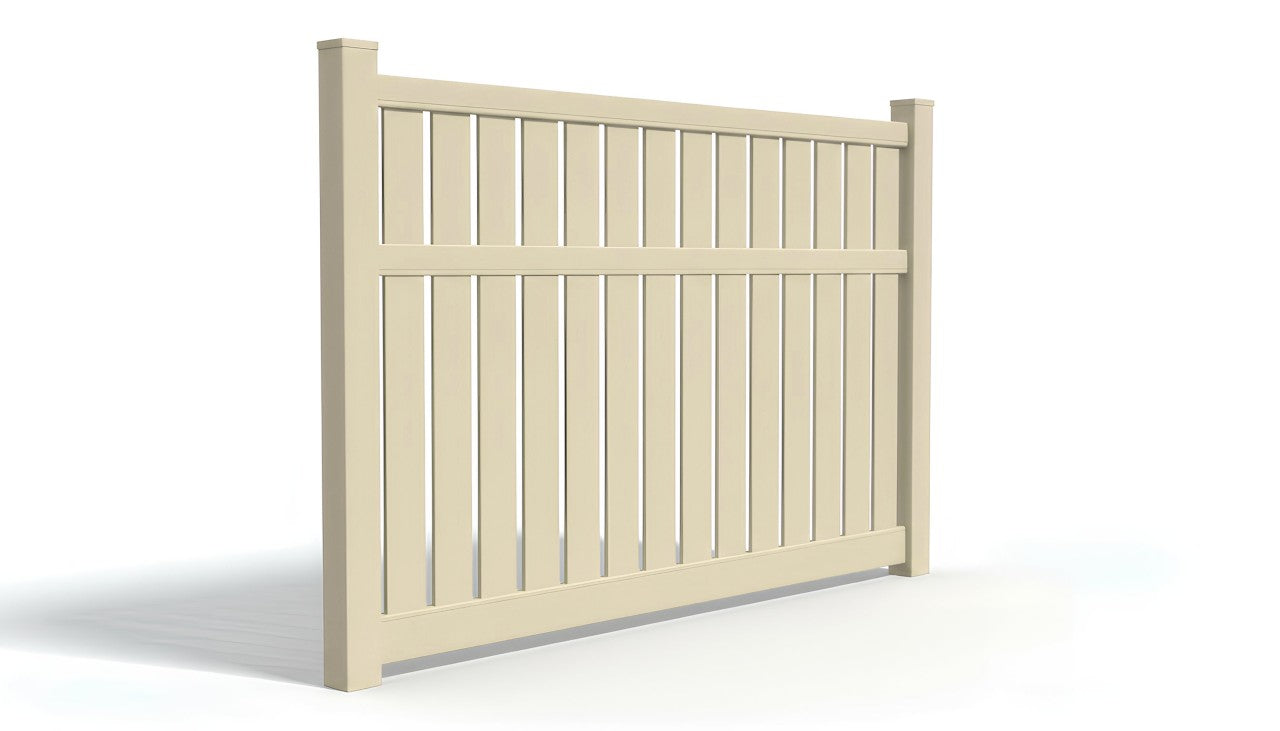 6' Tall x 8' Wide Semi-Private Picket Fence Panel For Vinyl Fences (AFC-034)