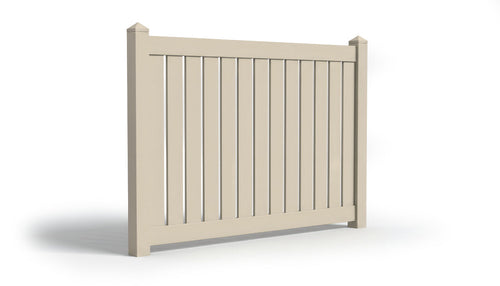 6' Tall x 8' Wide Semi-Privacy Fence Panel w/ 5-1/2" Rail For Vinyl Fences (AFC-C62) - Tan