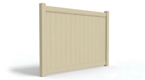 6' Tall x 8' Wide Privacy Fence Panel For Vinyl Fences (AFC-373) - Tan