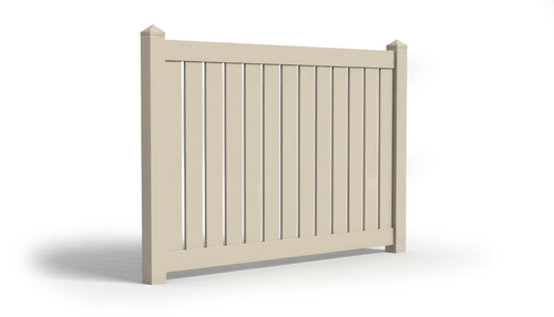 5' Tall x 8' Wide Semi-Privacy Fence Panel For Vinyl Fences (AFC-006) - Tan