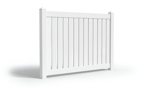 5' Tall x 8' Wide Semi-Privacy Fence Panel For Vinyl Fences (AFC-006) - White