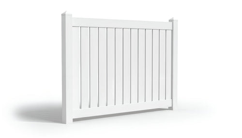 6' Tall x 8' Wide Semi-Privacy Fence Panel w/ 6" Rail For Vinyl Fences (AFC-030) - White