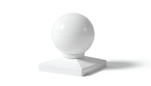4" Ball Cap For Vinyl Fences / White - BUY PER PIECE (EACH)