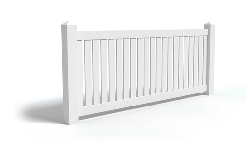 3' Tall x 6' Wide Closed Picket Fence Panel w/ 3" Gap For Vinyl Fences (AFC-16) - White