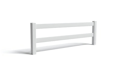 3' Tall x 8' Wide 2-Rail Classic Ranch Rail Fence Panel For Vinyl Fences (AFC-302) - White