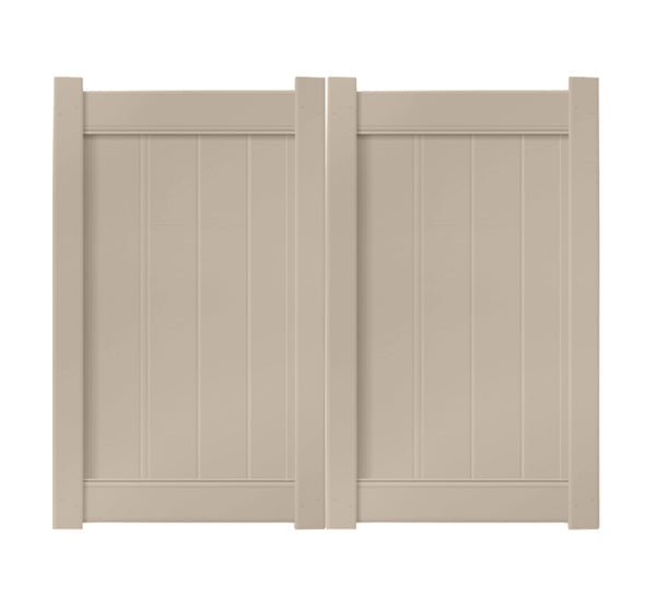 6' x 5' Sandstone Double Drive Vinyl Gate For Vinyl Fences