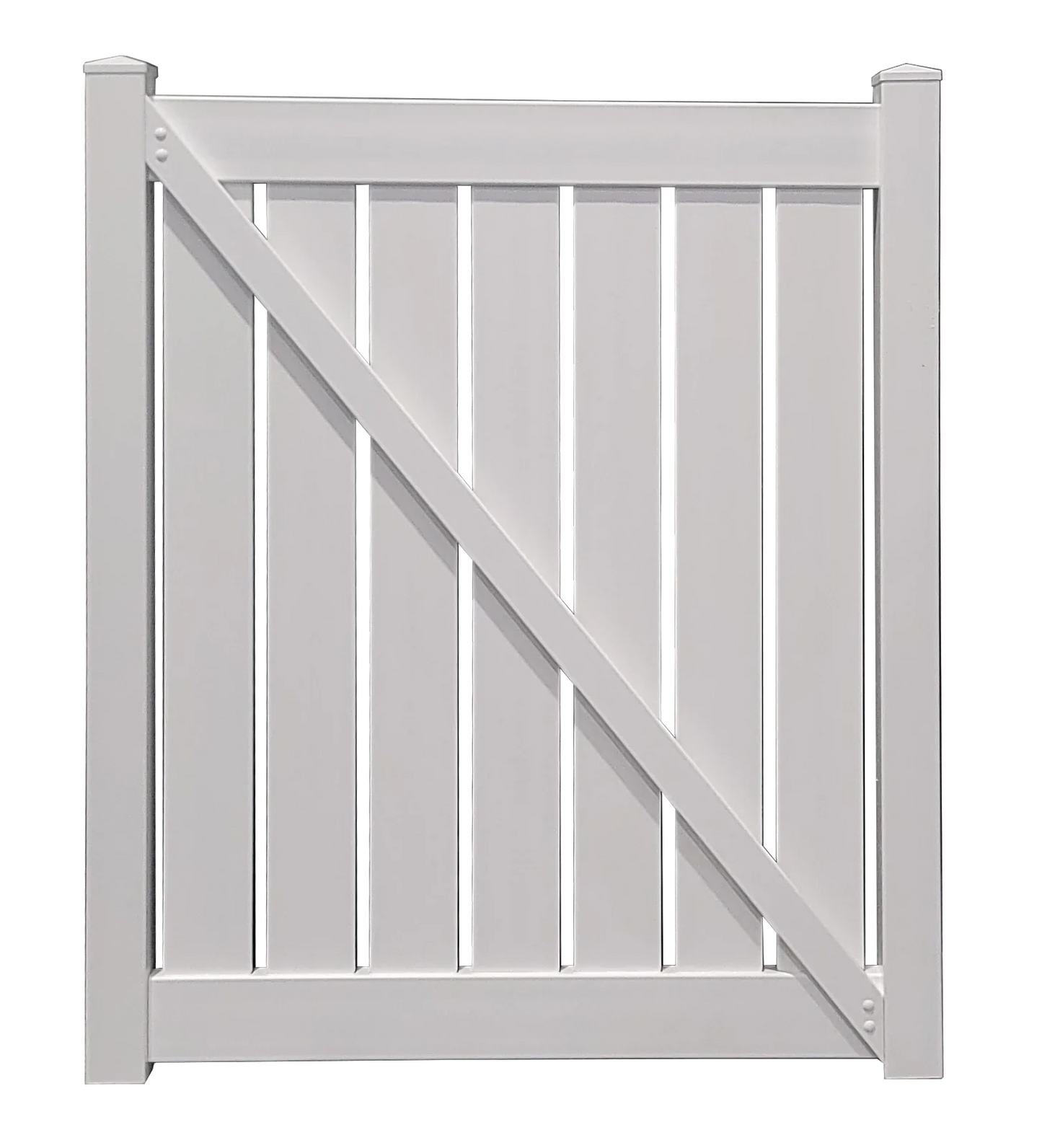 5' x 6' Semi-Privacy White Single Swing Vinyl Gate (AFC-030) For Vinyl Fences