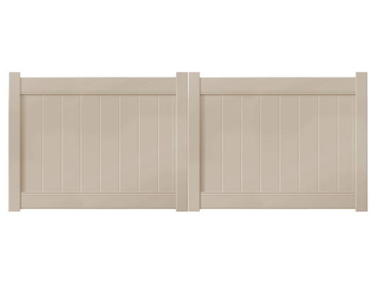 10' x 4' Sandstone Double Drive Vinyl Gate For Vinyl Fences
