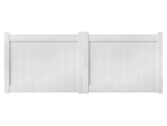 10' x 4' White Double Drive Vinyl Gate For Vinyl Fences