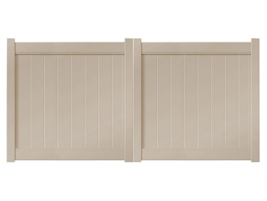10' x 5' Sandstone Double Drive Vinyl Gate For Vinyl Fences