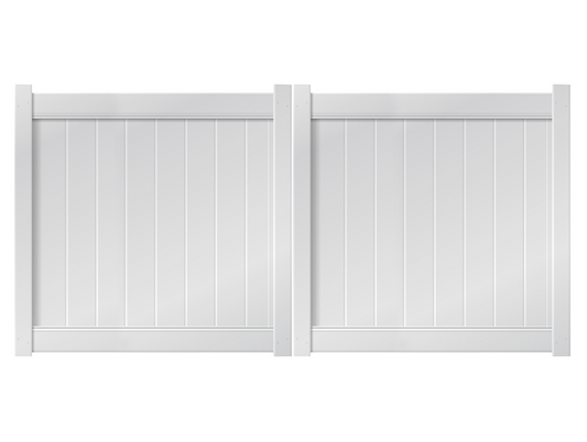 10' x 5' White Double Drive Vinyl Gate For Vinyl Fences