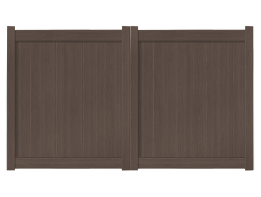 10' x 6' Chestnut Brown Double Drive Vinyl Gate For Vinyl Fences
