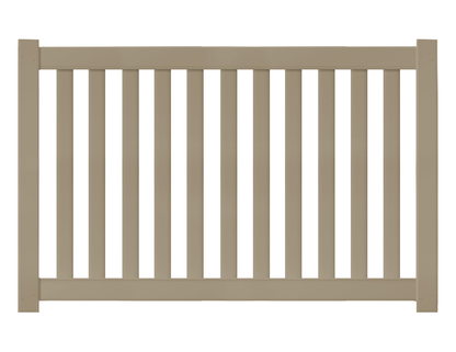 [Price Per Foot - K-17] 4' Tall Closed Picket Fence with 3" Air Space For Vinyl Fences