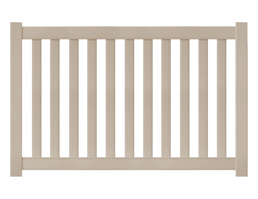 [Price Per Foot - K-17] 4' Tall Closed Picket Fence with 3" Air Space For Vinyl Fences