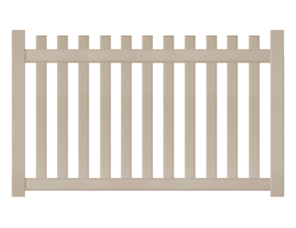 [K-15] 4' Tall x 6' Wide Picket Fence with 3" Air Space For Vinyl Fences