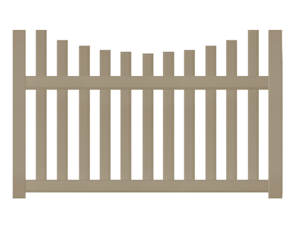 [K-97] 4' Tall x 6' Wide Underscallop Picket Fence with 3" Air Space For Vinyl Fences