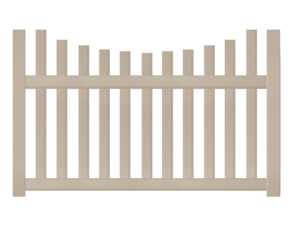 [K-97] 4' Tall x 6' Wide Underscallop Picket Fence with 3" Air Space For Vinyl Fences