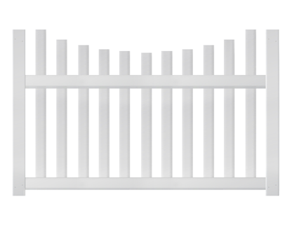 [Price Per Foot - K-97] 4' Tall Underscallop Picket Fence with 3" Air Space For Vinyl Fences