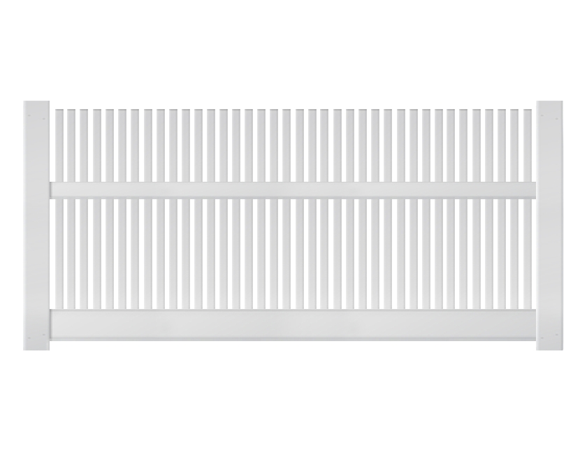 [Price Per Foot - K-55] 4' Tall Straight Routed Picket Fence with 1" Air Space For Vinyl Fences