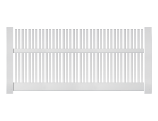 [Price Per Foot - K-55] 4' Tall Straight Routed Picket Fence with 1" Air Space For Vinyl Fences