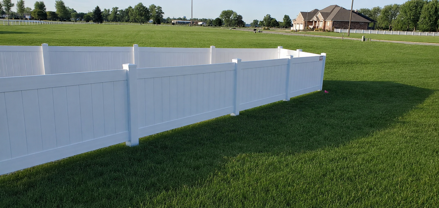 [250 Feet of Fence] 4' Tall Privacy AFC-001 Vinyl Complete Fence Package