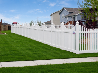 [100 Feet of Fence] 4' Tall Underscallop AFC-97 Vinyl Complete Fence Package