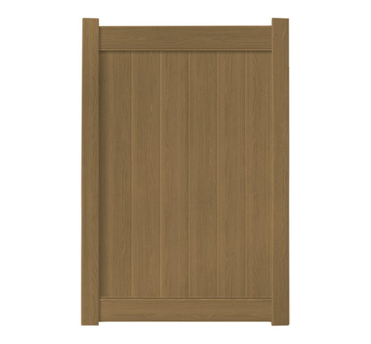 4' x 6' Natural Cedar Single Swing Vinyl Gate For Vinyl Fences