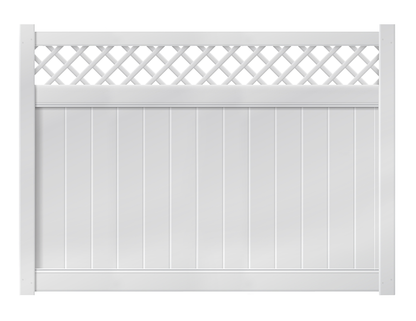 [AFC-021] 5' Tall x 8' Wide Privacy Fence with Lattice Accent For Vinyl Fences