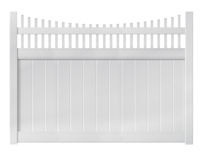 [Price Per Foot - AFC-009] 5' Tall Privacy Fence with Underscallop Picket Accent with 2-1/4" Air Space For Vinyl Fences