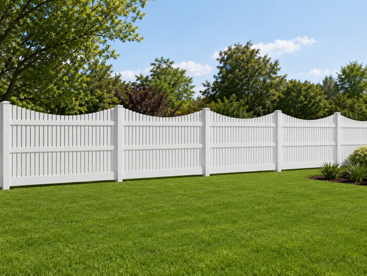 [150 Feet of Fence] 5' Tall Underscallop AFC-003 Vinyl Complete Fence Package