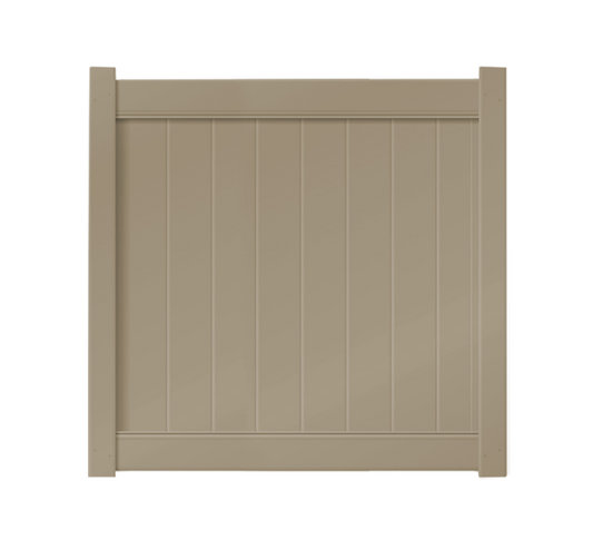 5' x 5' Khaki Single Swing Vinyl Gate For Vinyl Fences