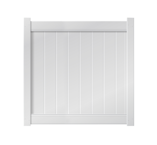 5' x 5' White Single Swing Vinyl Gate For Vinyl Fences