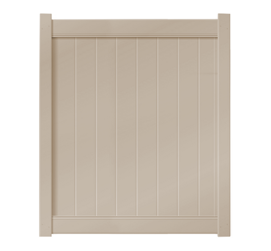 5' x 6' Sandstone Single Swing Vinyl Gate For Vinyl Fences