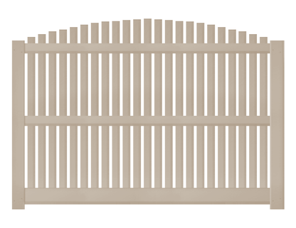 [Price Per Foot - AFC-6COS] 6' Tall Overscallop Picket Fence with 1" Air Space For Vinyl Fences