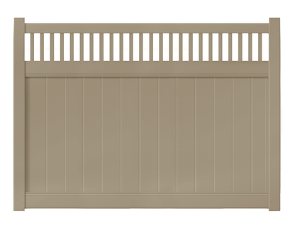 [AFC-018] 6' Tall x 8' Wide Privacy Fence with Picket Accent For Vinyl Fences