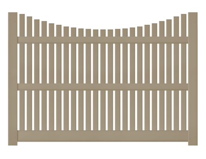 [Price Per Foot - AFC-6CUS] 6' Tall Underscallop Picket Fence with 1" Air Space For Vinyl Fences