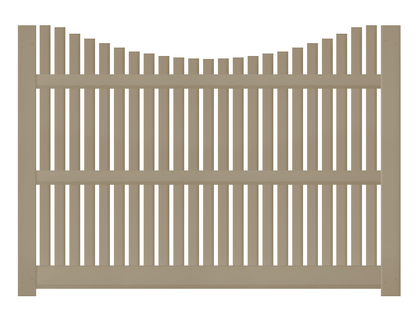 [AFC-6CUS] 6' Tall x 8' Wide Underscallop Picket Fence with 1" Air Space For Vinyl Fences