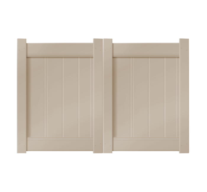 6' x 4' Sandstone Double Drive Vinyl Gate For Vinyl Fences