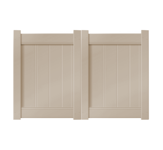 6' x 4' Sandstone Double Drive Vinyl Gate For Vinyl Fences
