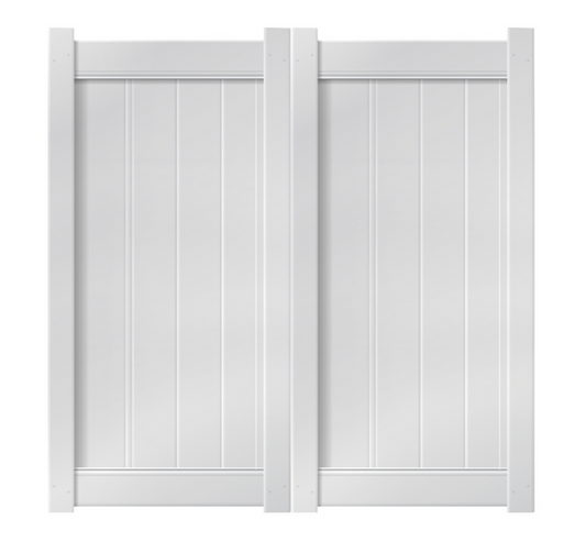6' Tall x 6' Wide Double Drive Swing Vinyl Gate For Vinyl Fences (AFC-6COS)