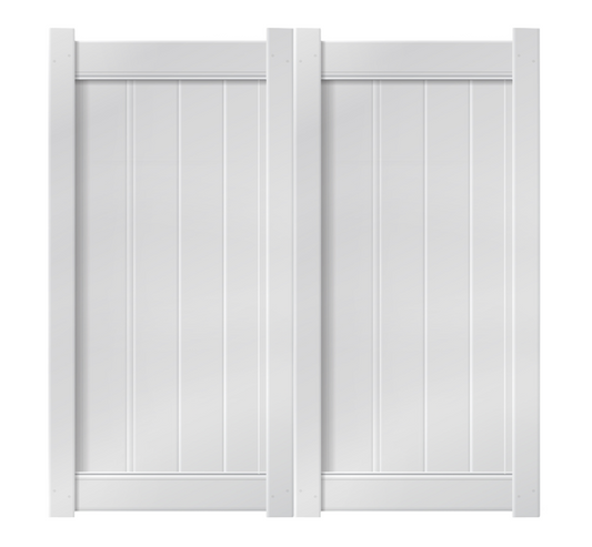 6' x 6' White Double Drive Vinyl Gate For Vinyl Fences
